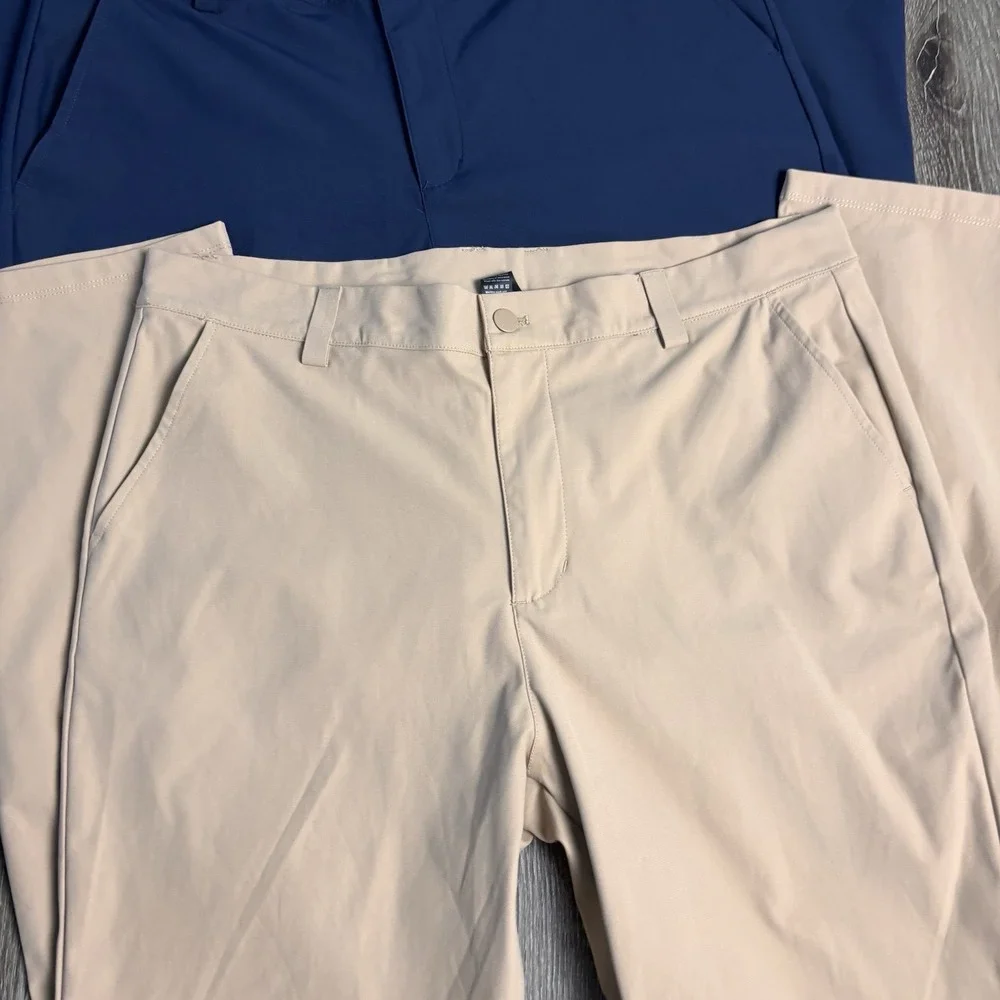 Willit Golf Performance Chino Pants Men's 36x34 Blue/Khaki Stretch Casual-2 Pair